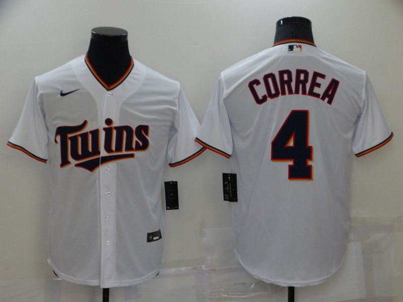 Men Minnesota Twins #4 Correa White Game 2022 Nike MLB Jersey->kansas city royals->MLB Jersey
